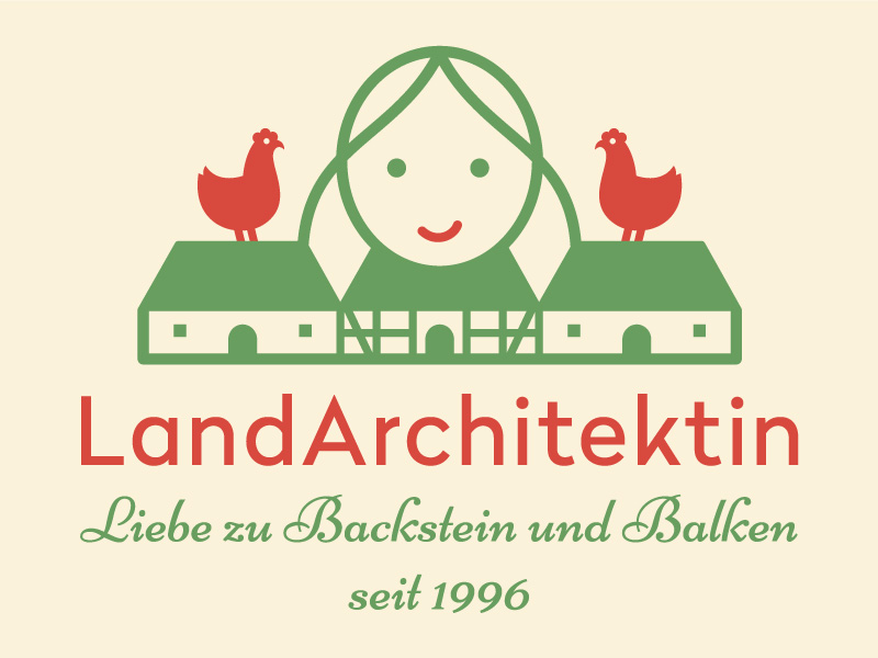 Logo LandArchitektin: Bild- und Textkombination,
 Corporate Design,
 Vektorstil