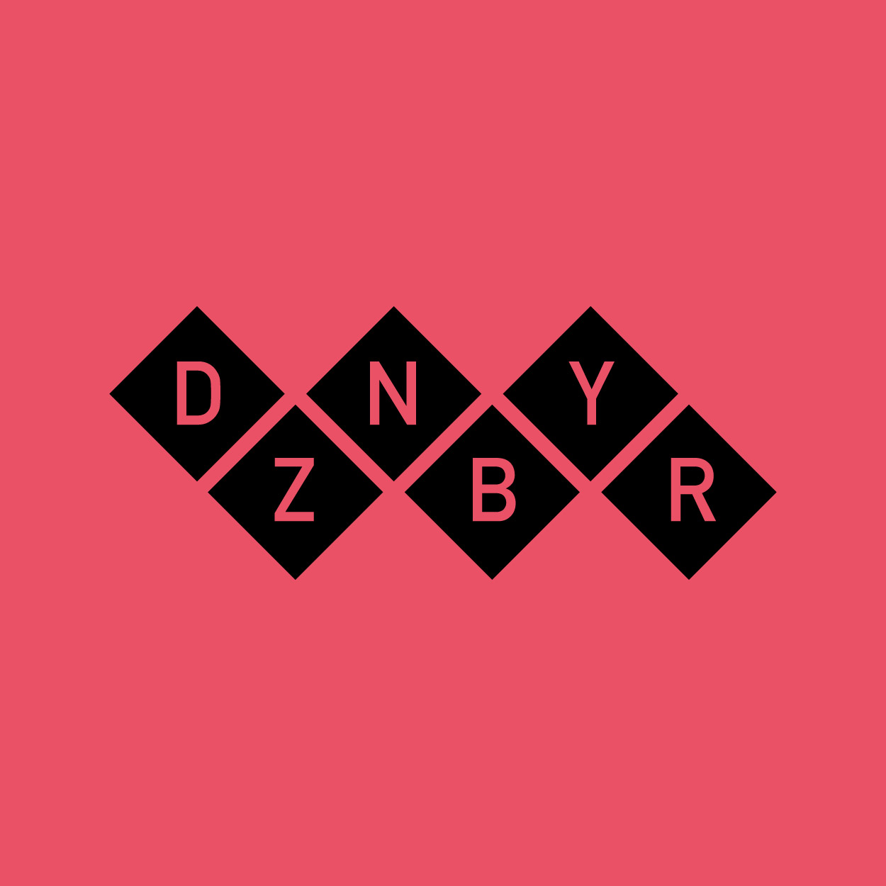 Danny Zober: Logo invertiert auf rotem Grund