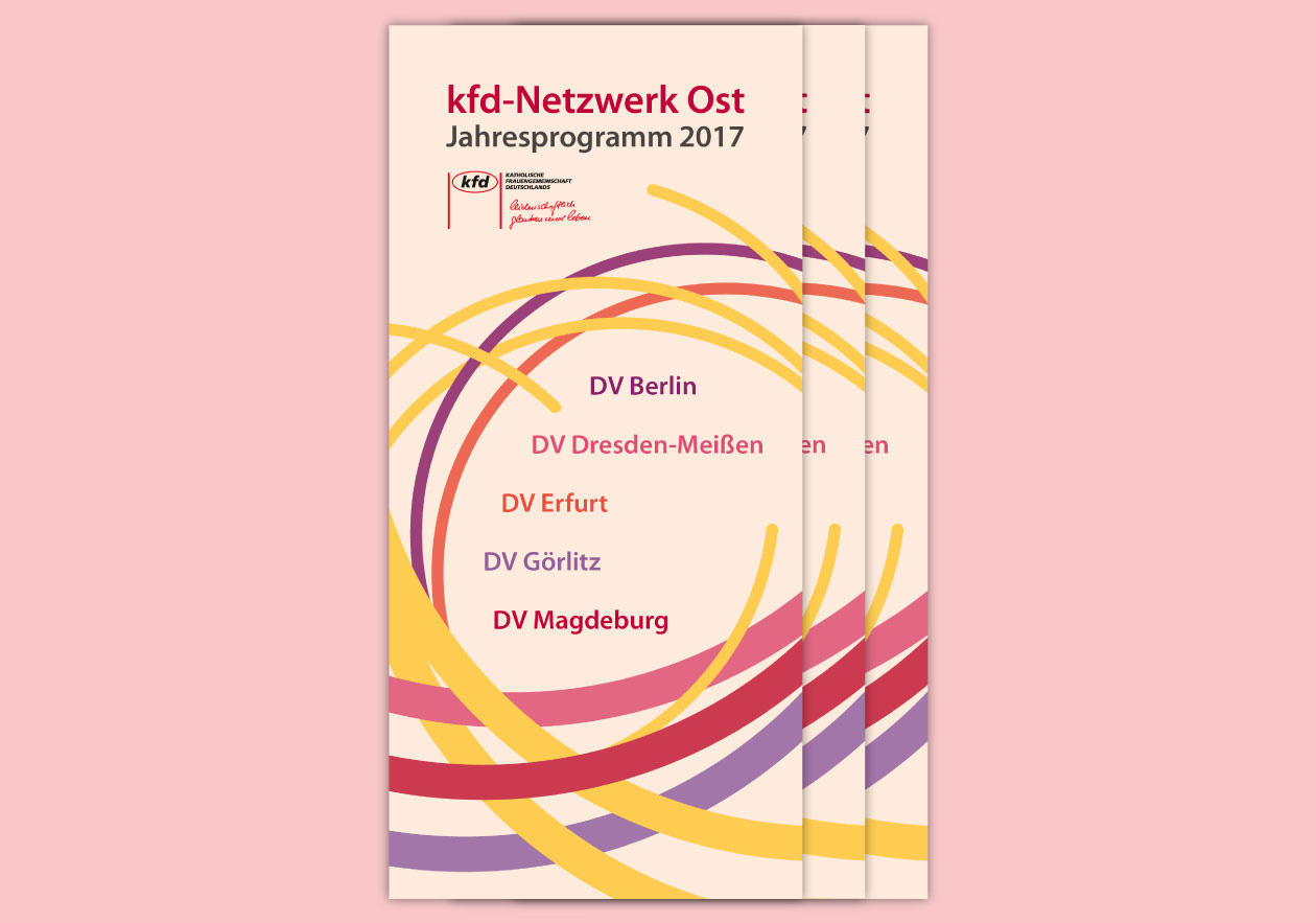 Titel des Jahresprogrammes des kfd-Netzwerk Ost; eine Broschüre mit Terminen und Veranstaltungen