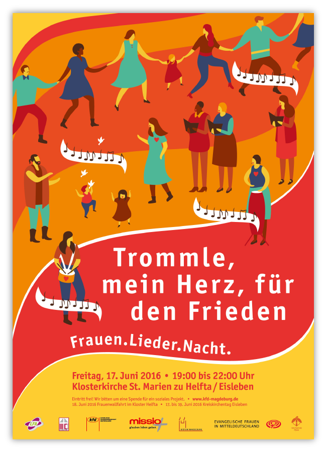 Für die kfd Magdeburg entstand das Plakat für die "Frauen.Lieder.Nacht".